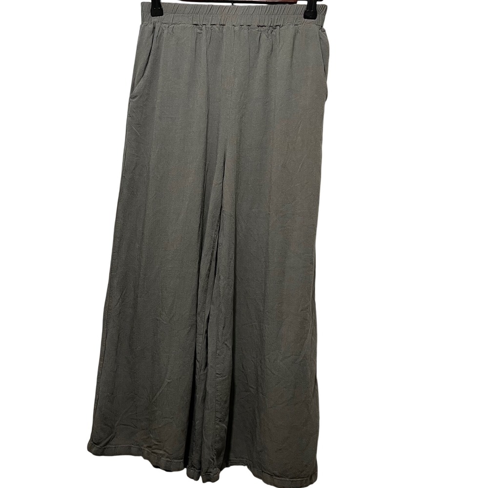 Hunter & Brown Gray Green Wide Leg Capri‎ Harem Palazzo Pants Size XS